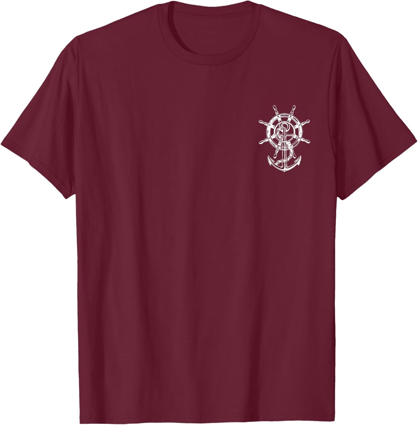 Anchor & Rudder Cool Boat Nautical Men Women Boy Sailing T-Shirt - T-Shirt | Maroon