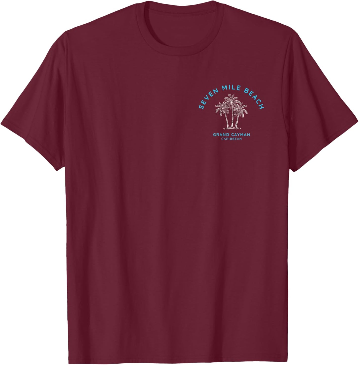Souvenir of Seven Mile Beach, Grand Cayman, Cayman Islands T-Shirt - T-Shirt | Maroon