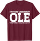 Ole Personal Name First Name Funny Ole T-Shirt - T-Shirt | Maroon