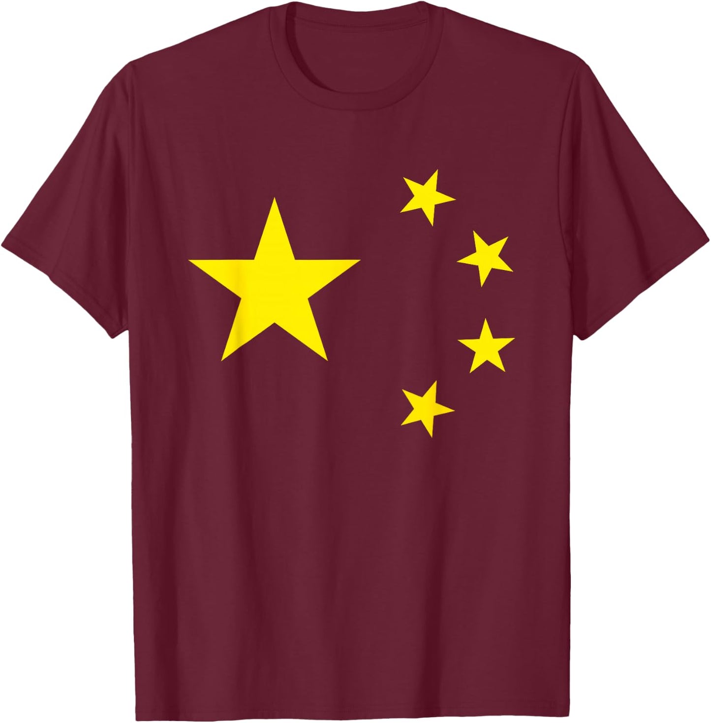 Chinese Flag China Stars T-Shirt - T-Shirt | Maroon