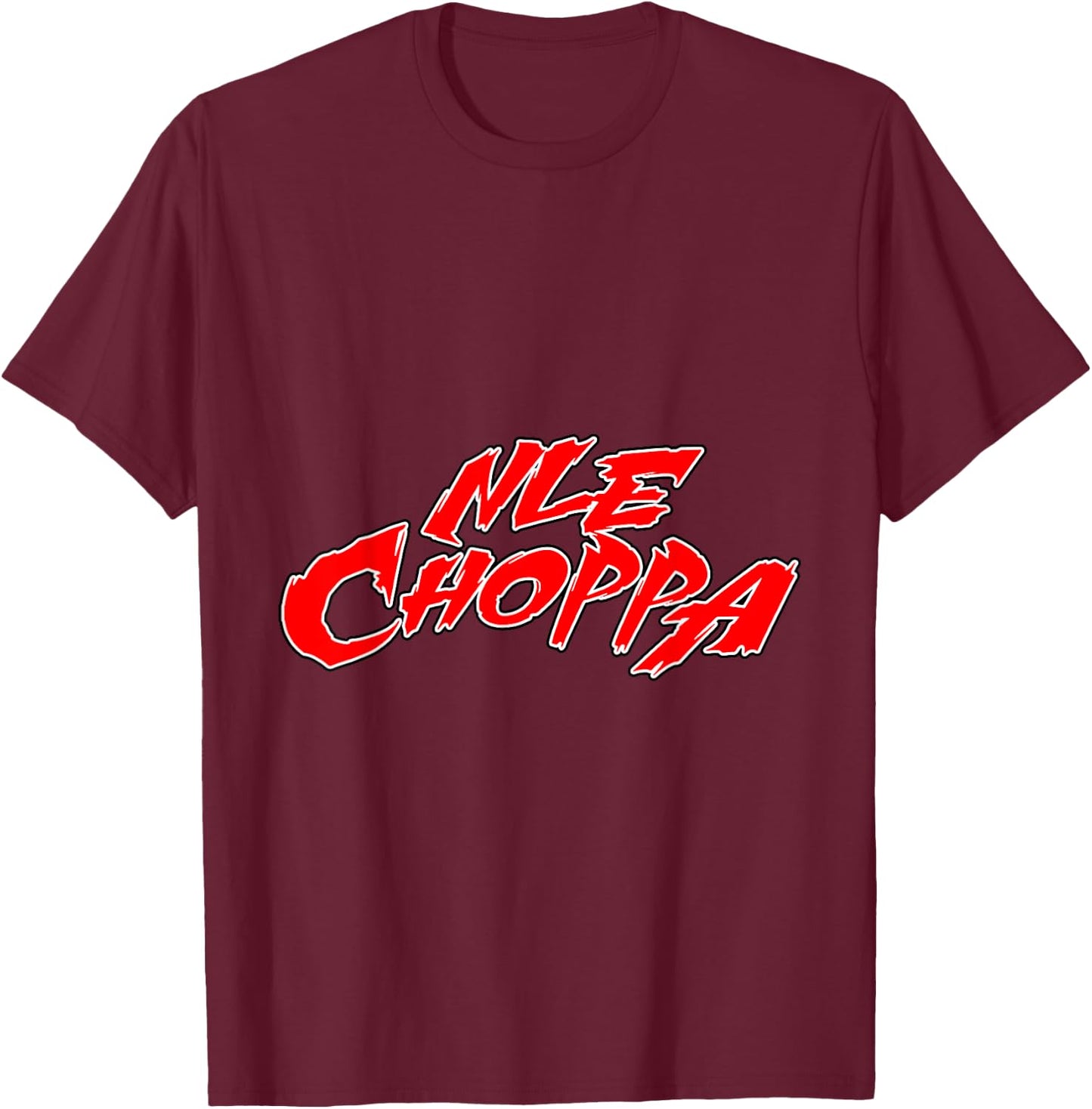 CONTROL INDUSTRY Nle Choppa - Logo Red , Small, Black T-Shirt - T-Shirt | Maroon