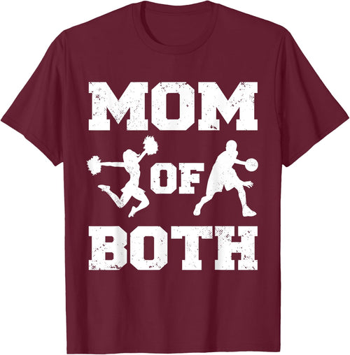Mom Of Both Funny Basketball Cheer Mom