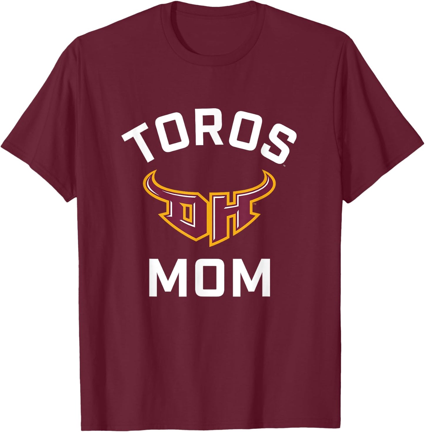 Cal State Dominguez Hills CSUDH Toros Arched Mom T-Shirt - T-Shirt | Maroon