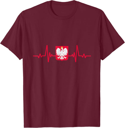 Poland in heart Polish Roots Polska T-Shirt - T-Shirt | Maroon