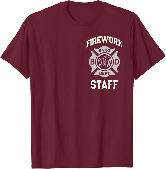 4th of July FIREWORK STAFF Boom Squad Safety Director Funny T-Shirt - T-Shirt | Maroon