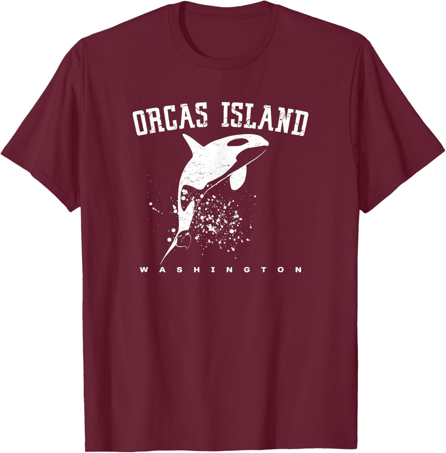 ORCAS ISLAND WASHINGTON Killer Whale Dolphin Lover Souvenir T-Shirt - T-Shirt | Maroon