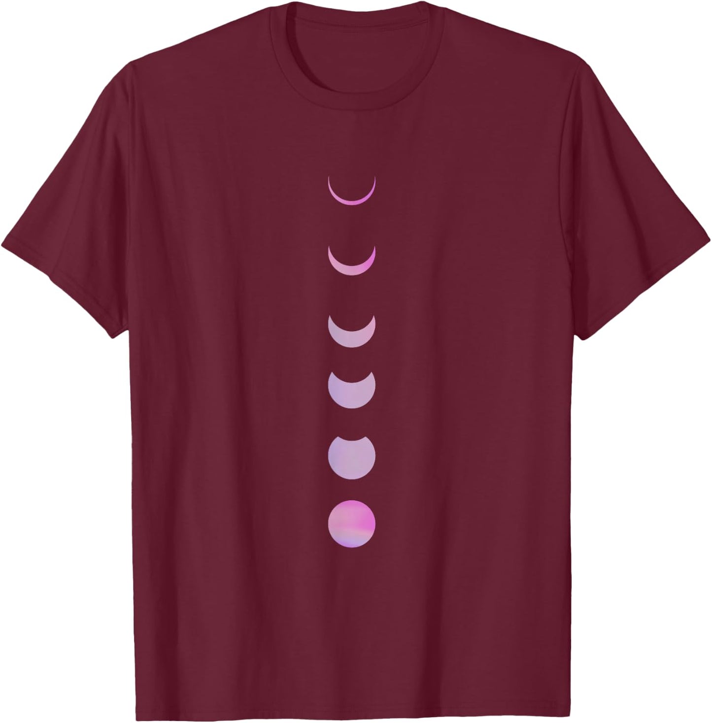 Phase Cresent Moon Lunar Full Astronomy Selenophile Gift T-Shirt - T-Shirt | Maroon