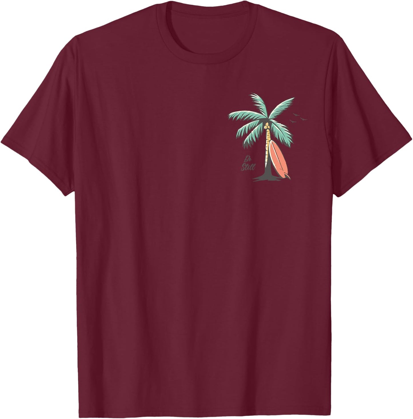 Vintage Ocean Bible Verse Christian Beach Retro Jesus T-Shirt - T-Shirt | Maroon
