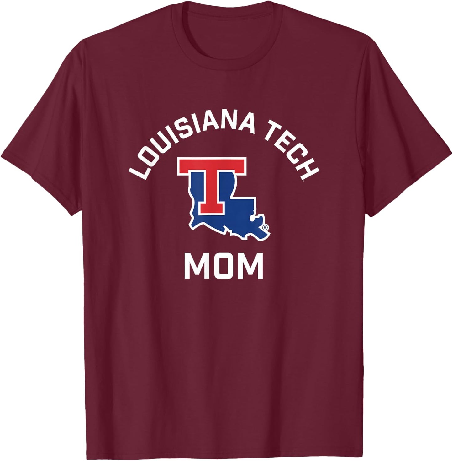 Louisiana Tech Bulldogs Arched Mom T-Shirt - T-Shirt | Maroon