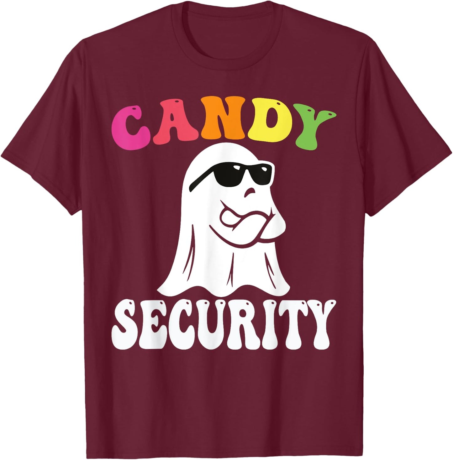 Funny Ghost Candy Security Halloween Costume Halloween Candy T-Shirt - T-Shirt | Maroon