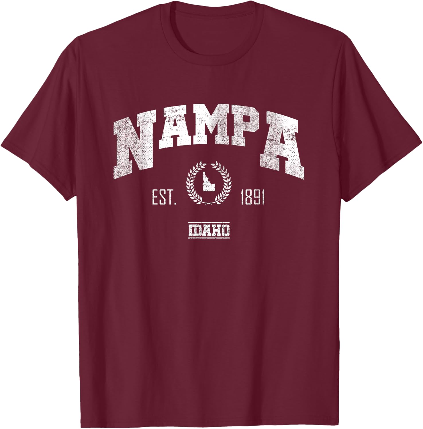 Nampa ID | Idaho | Vintage Throwback T-Shirt - T-Shirt | Maroon