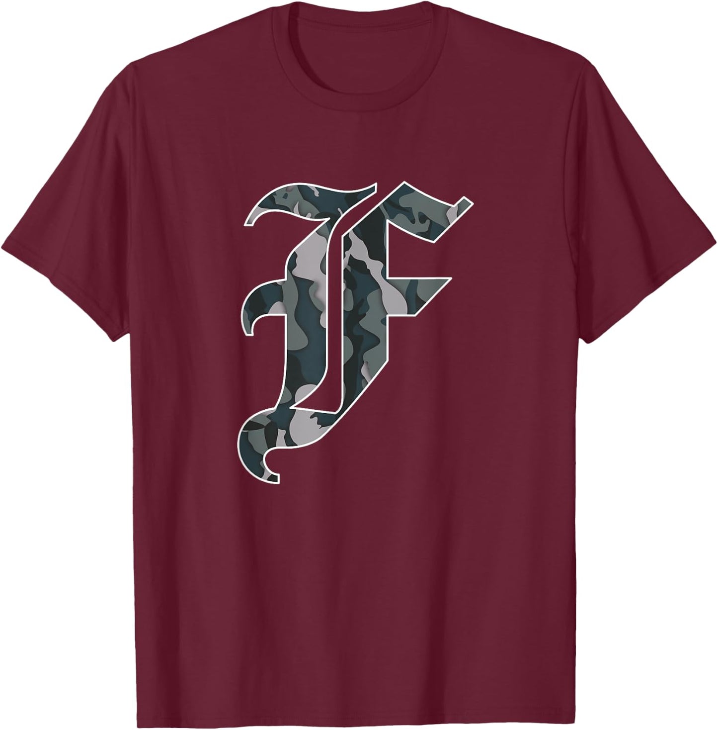 Forward Observations Group. Camouflage Logo Fog T-Shirt - T-Shirt | Maroon