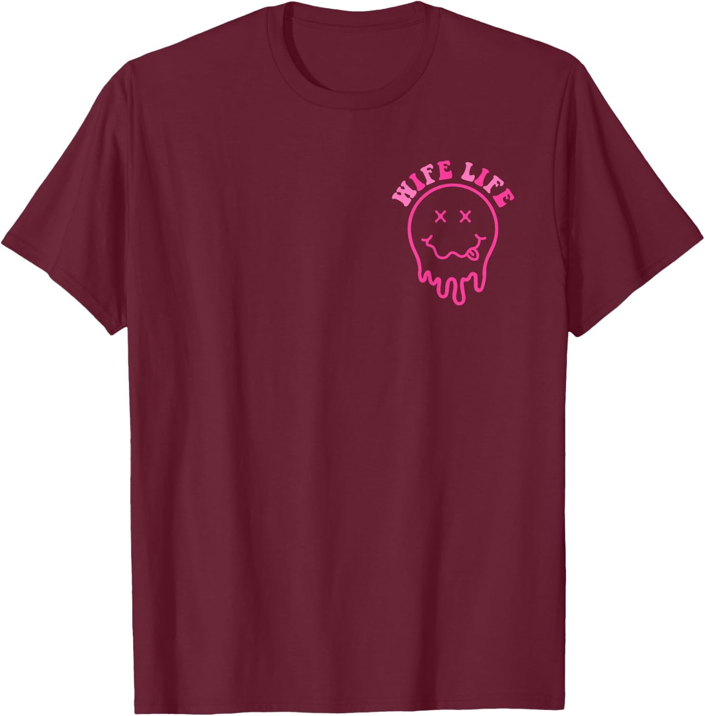 Funny On My Husband's Last Nerve Groovy Wife 2 Sides T-Shirt - T-Shirt | Maroon