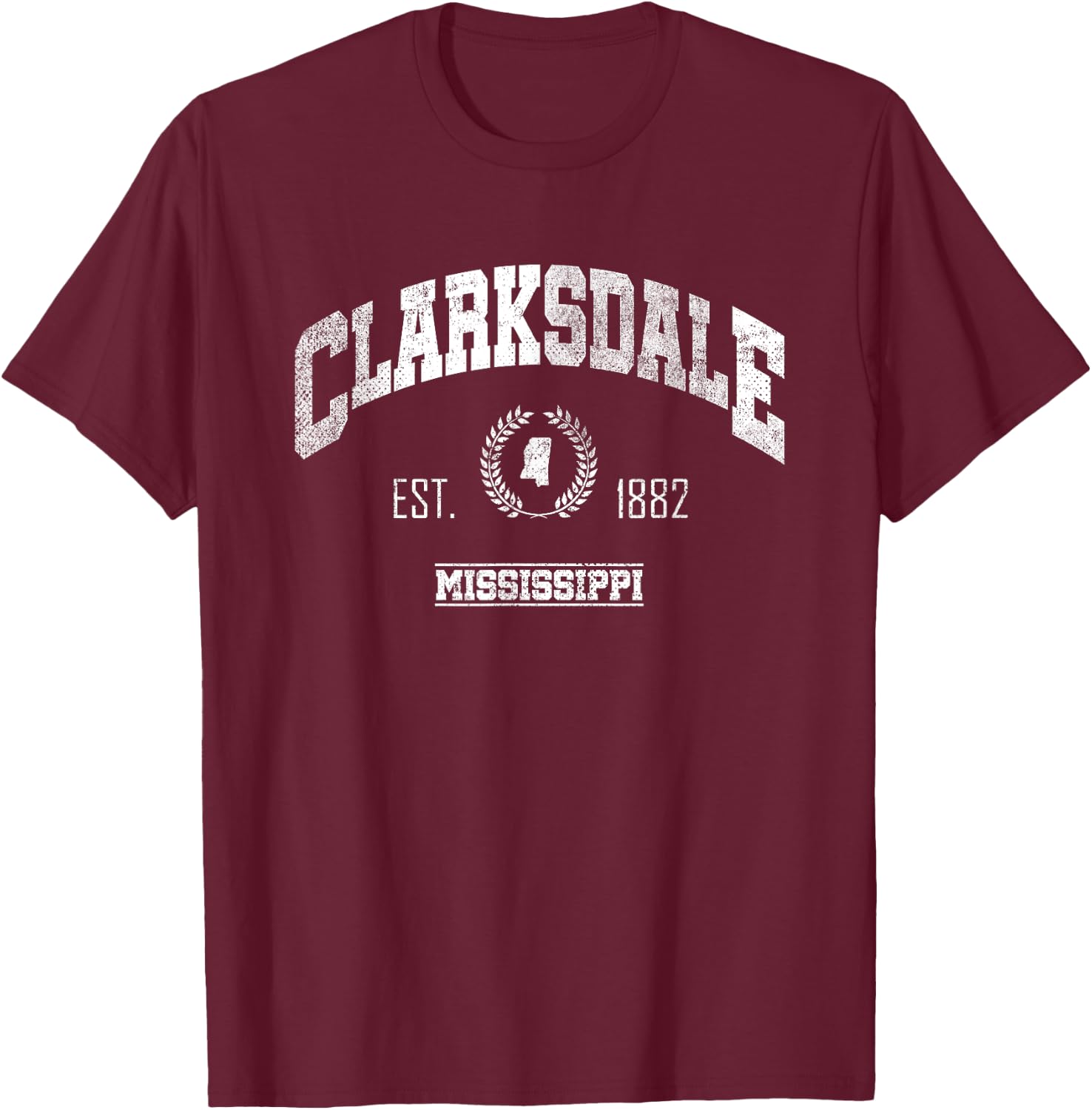 Clarksdale MS | Mississippi | Vintage Throwback T-Shirt - T-Shirt | Maroon