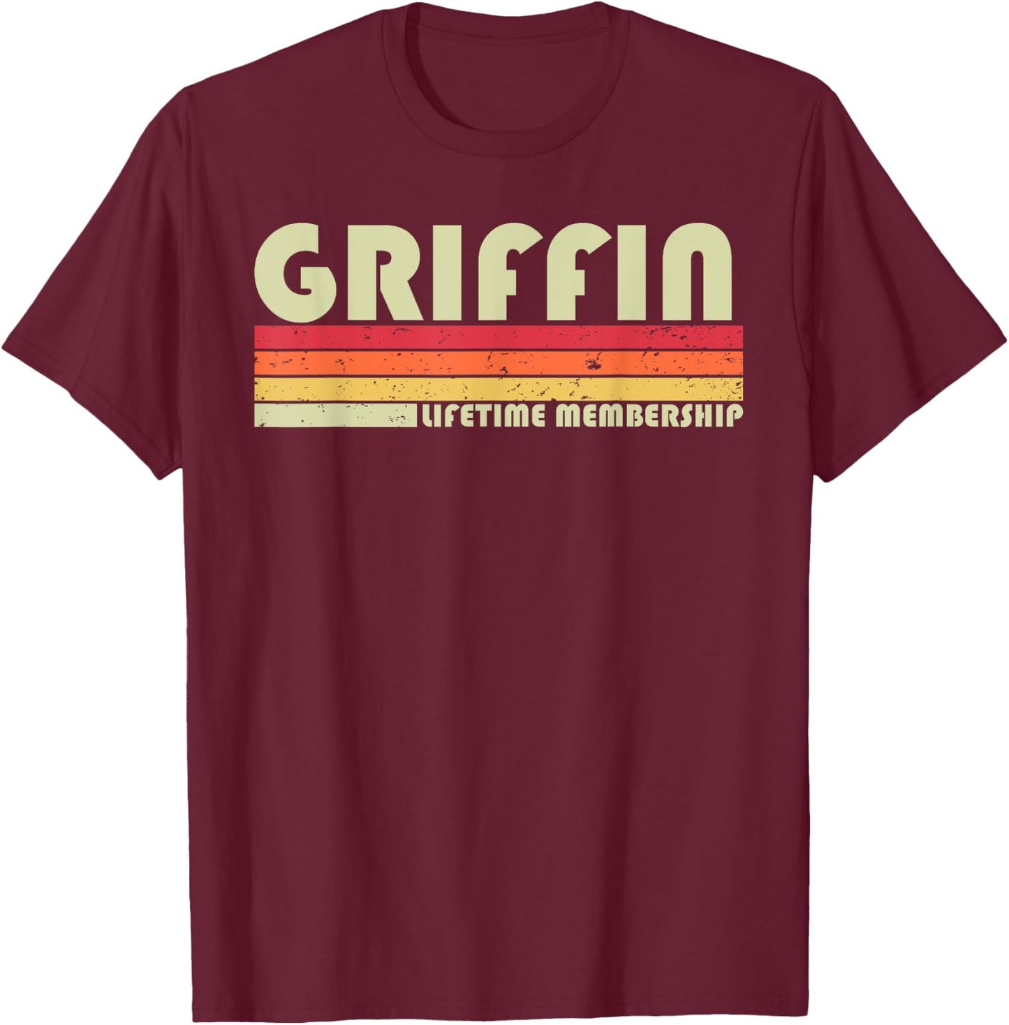 GRIFFIN Surname Funny Retro Vintage 80s 90s Birthday Reunion T-Shirt - T-Shirt | Maroon