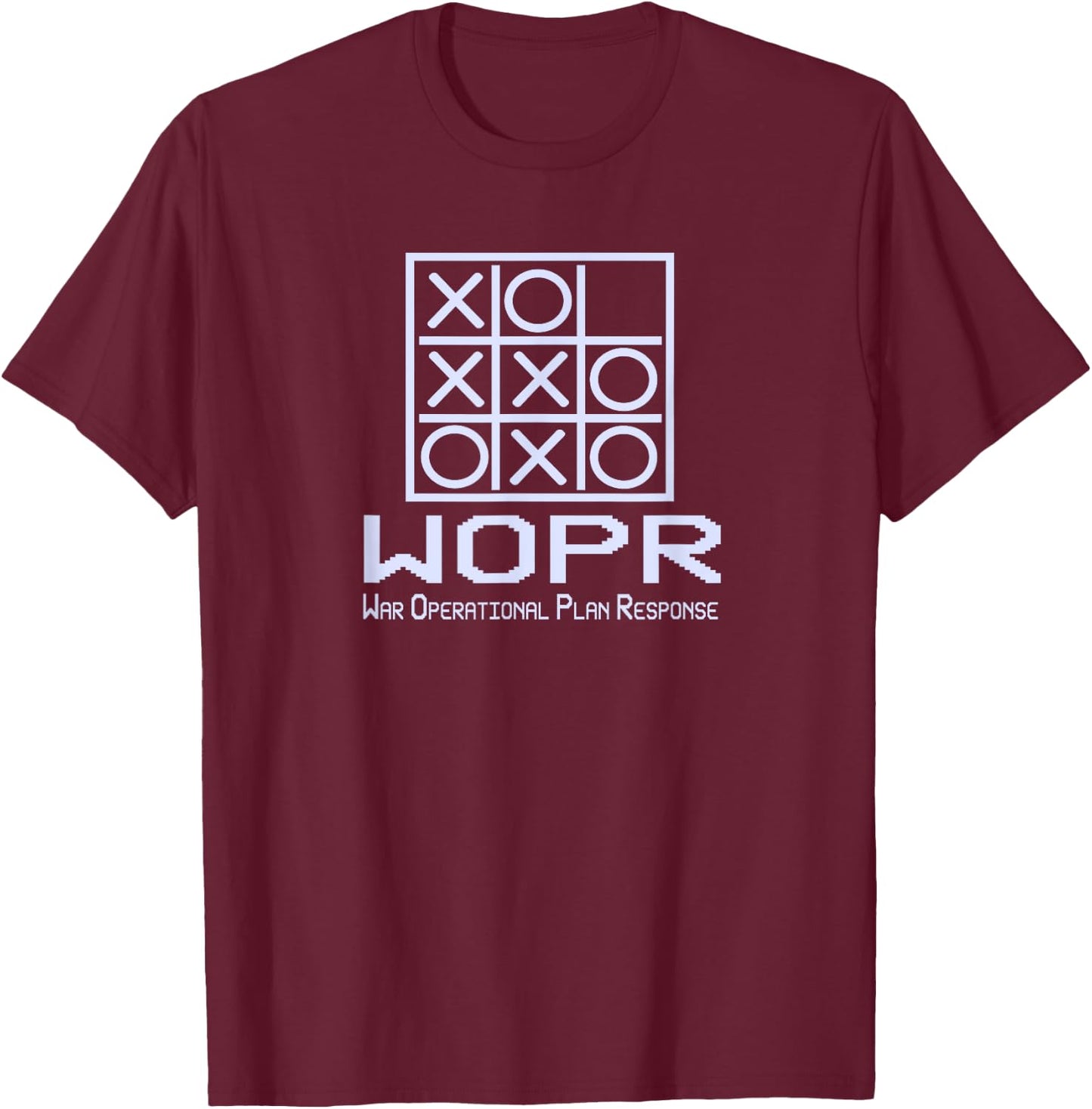 War Games WOPR Tic Tac Toe Classic 80s & Graphic T-Shirt - T-Shirt | Maroon