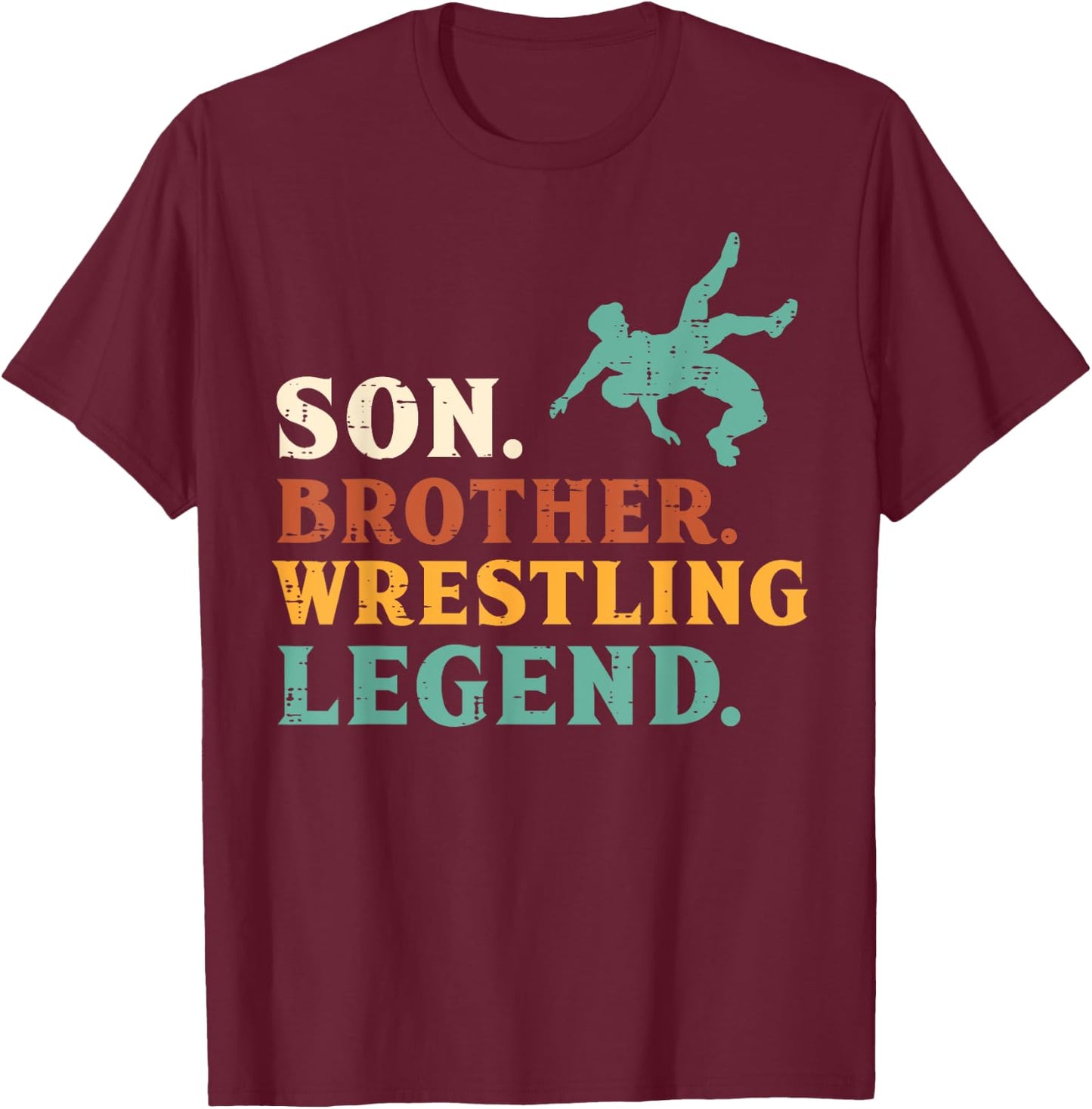 Son Brother Wrestling Legend Retro Wrestler Boys Kids Youth T-Shirt - T-Shirt | Maroon