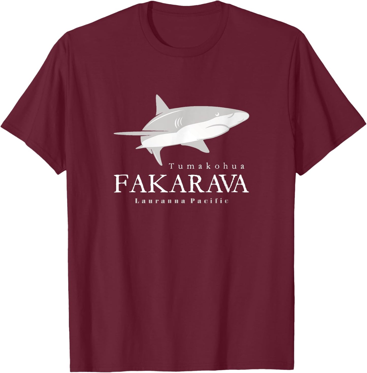 Fakarava Shark, Tumakohua the South Pass of Fakarava Atoll T-Shirt - T-Shirt | Maroon