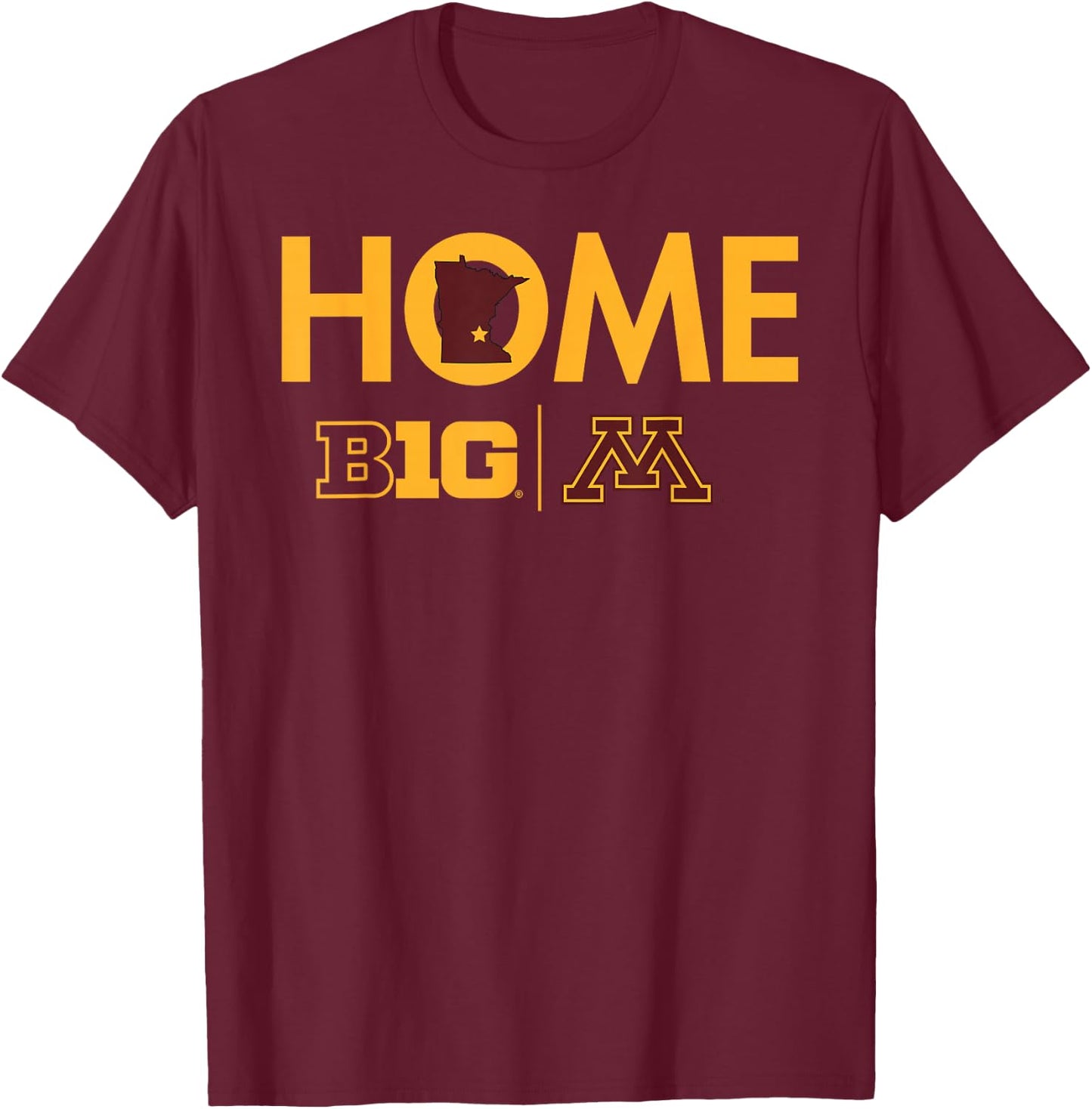 Minnesota Golden Gophers Big 10 Home Logo T-Shirt - T-Shirt | Maroon