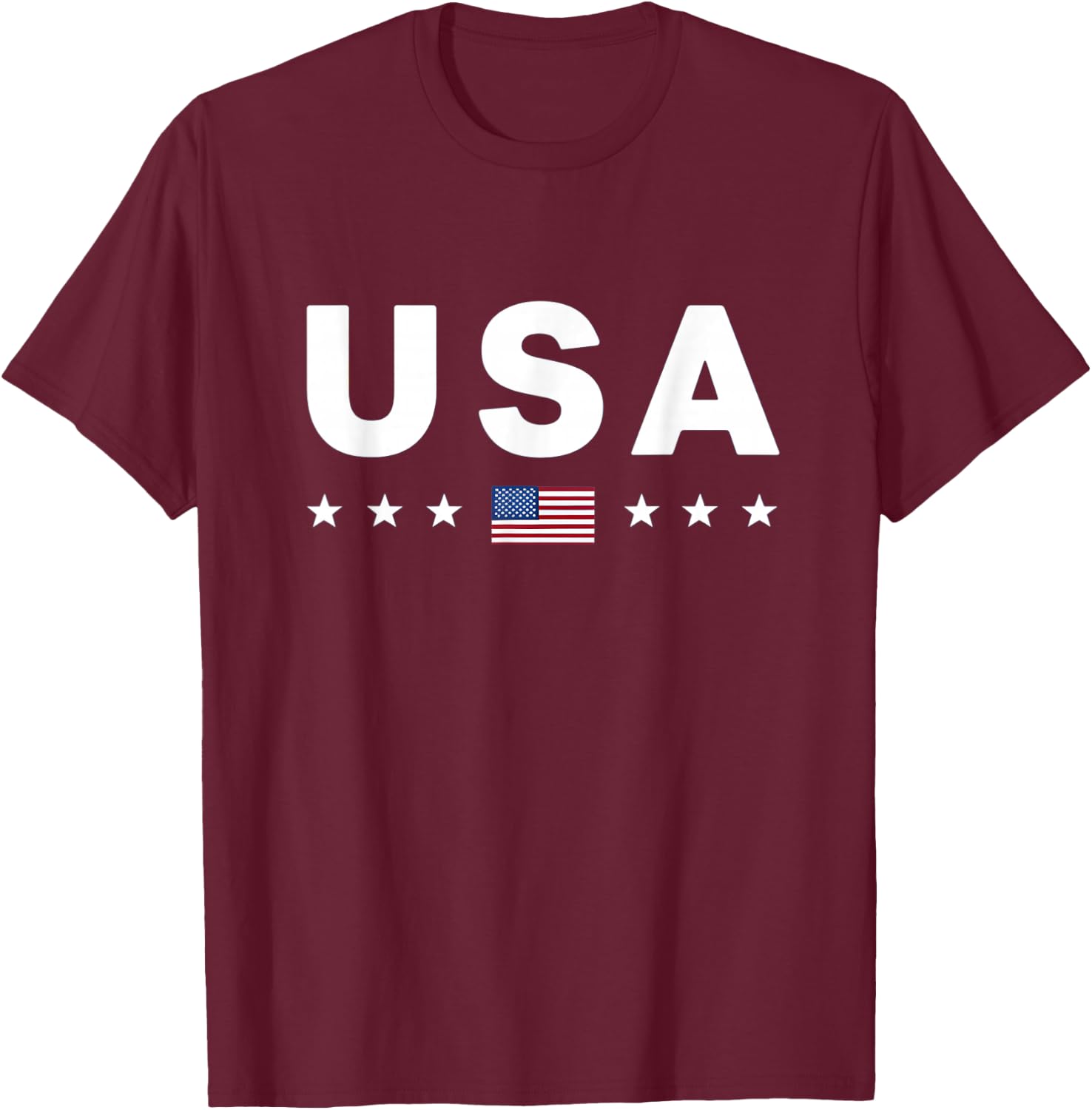 USA T Shirt Women Men Patriotic American Flag July 4th T-Shirt - T-Shirt | Maroon