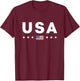 USA T Shirt Women Men Patriotic American Flag July 4th T-Shirt - T-Shirt | Maroon