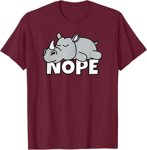 Lazy Rhino Rhinoceros Africa African Animal Not Today Nope T-Shirt - T-Shirt | Maroon