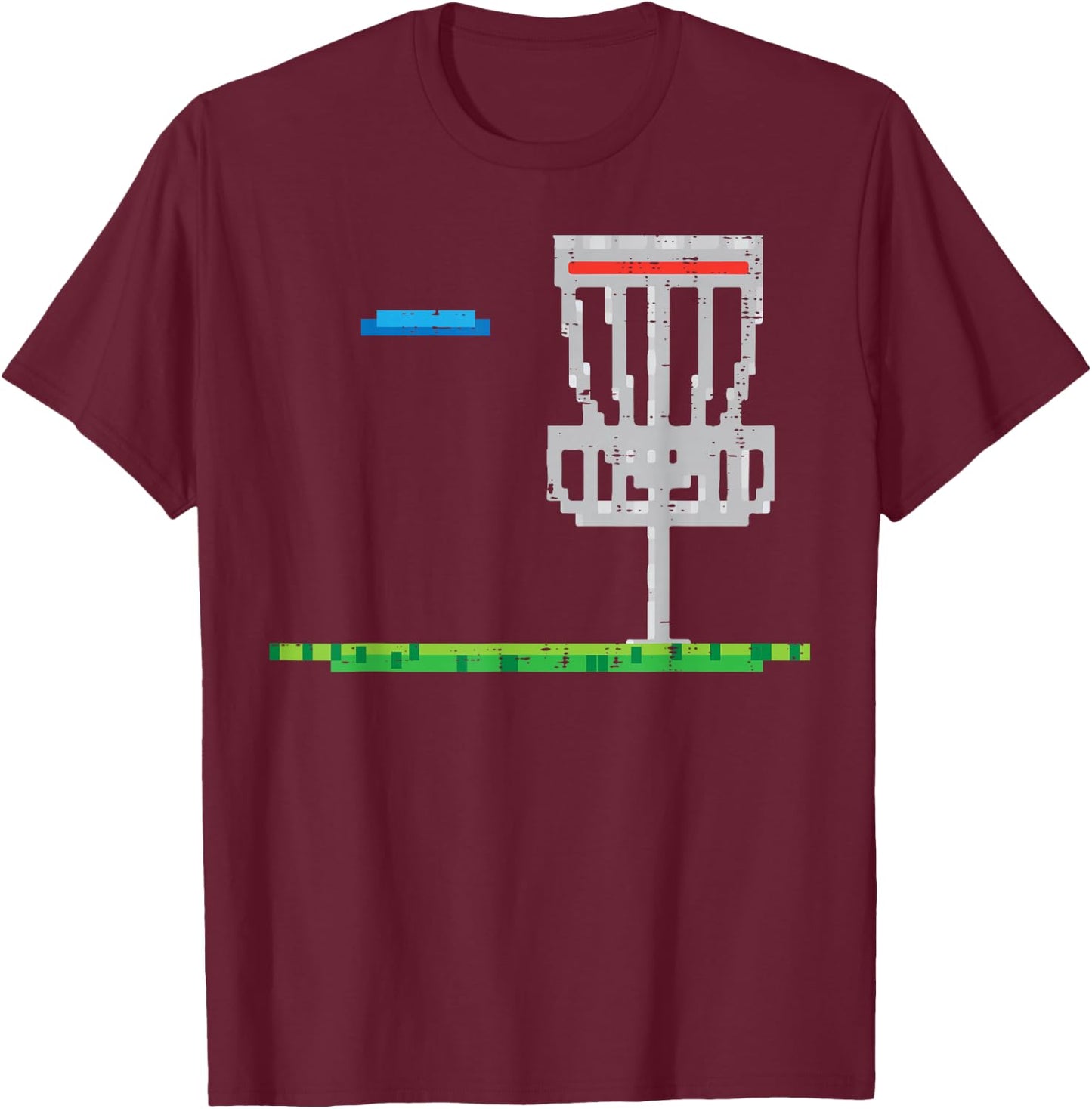 Pixel Disc Golf Frisbee Golfer Frolf Men Boys Kids Women T-Shirt - T-Shirt | Maroon