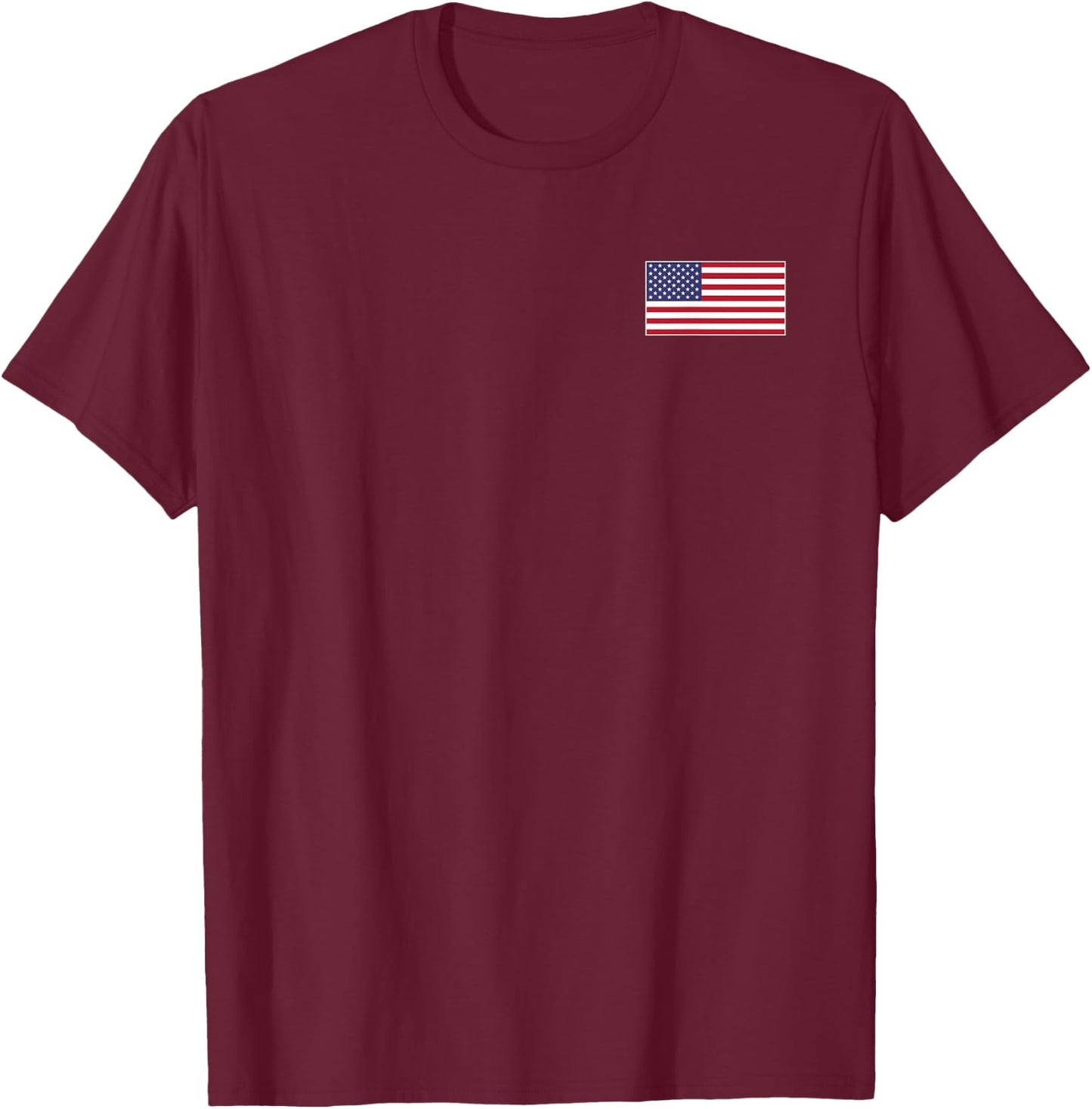 USA Flag Chest Patch Star Spangled Banner American Flag T-Shirt - T-Shirt | Maroon