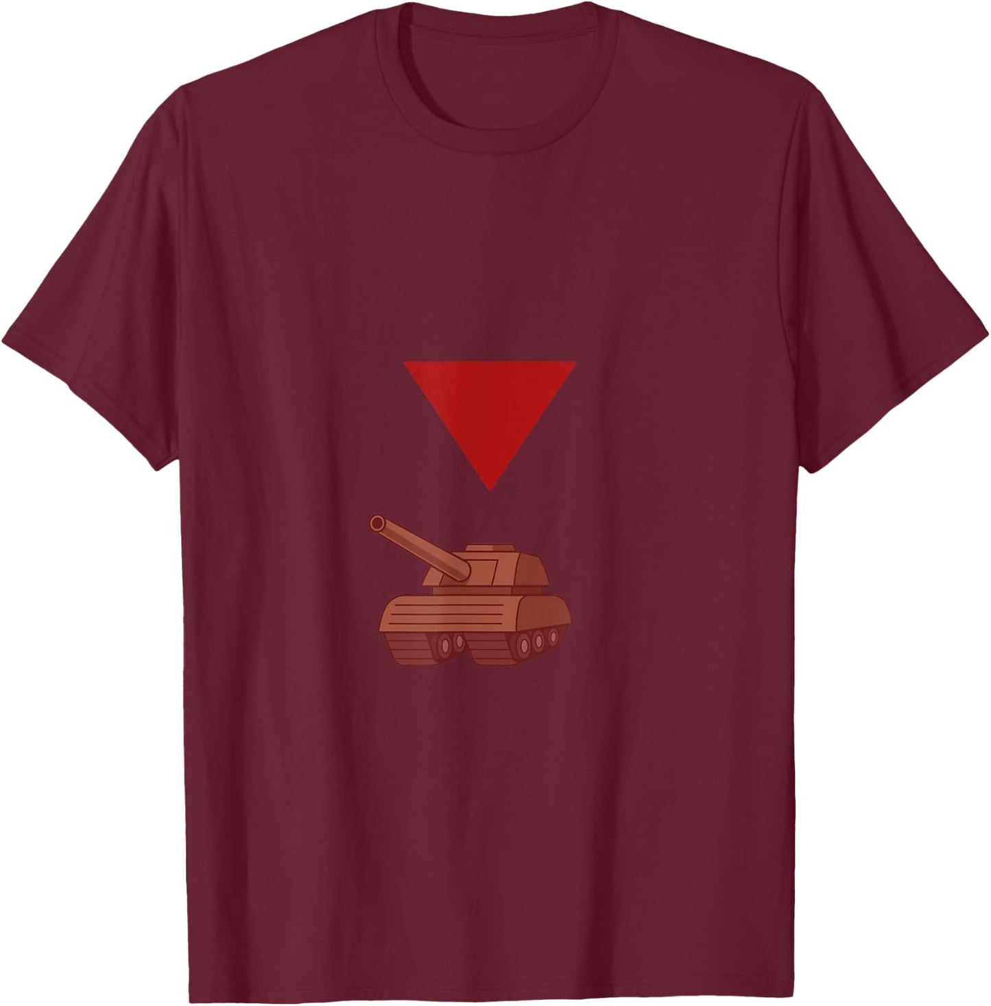 Red Triangle and Curb T-Shirt - T-Shirt | Maroon