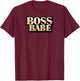 Funny Entrepreneur Motivational Feminist Boss Babe T-Shirt - T-Shirt | Maroon