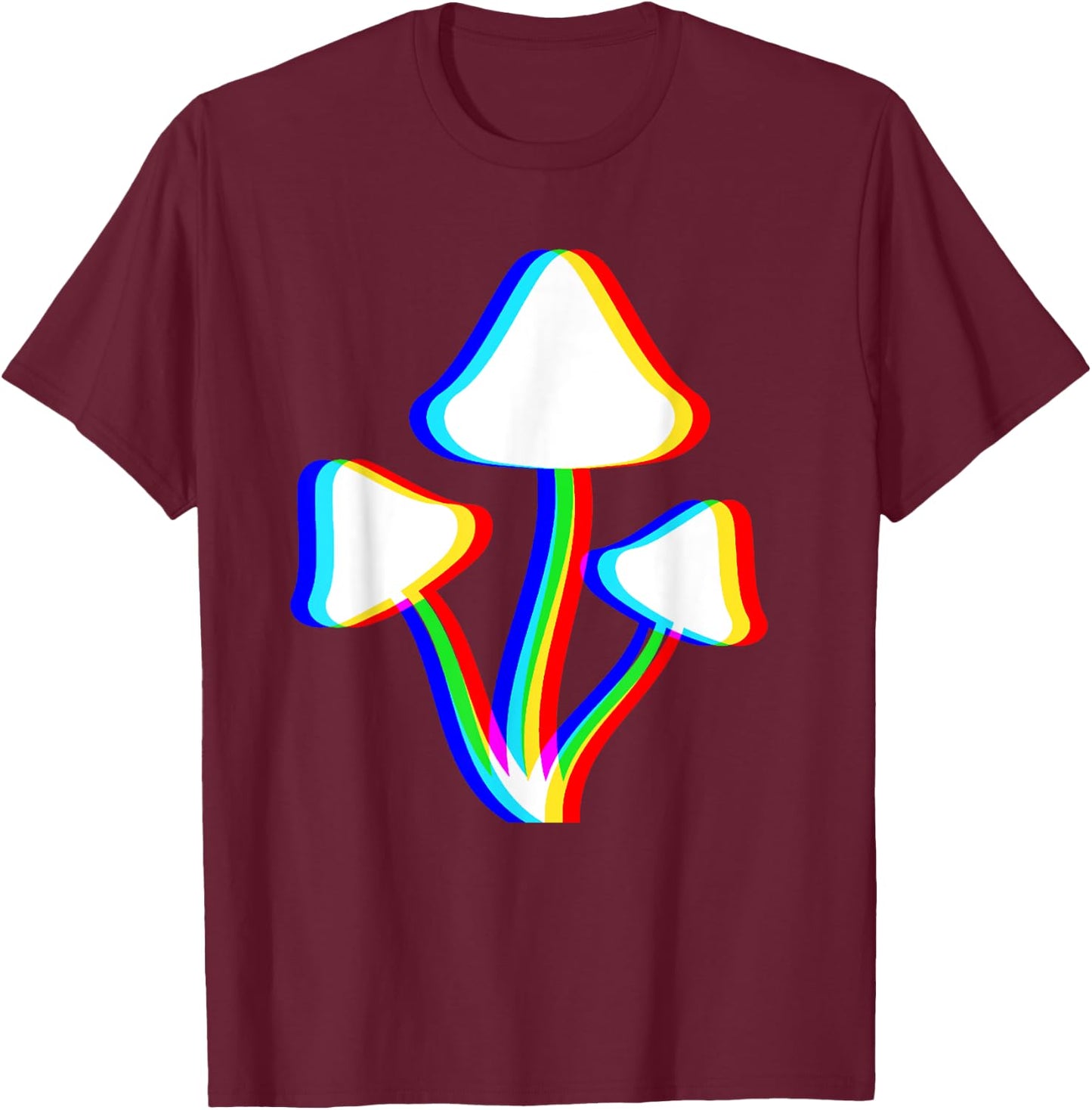 Mushroom Psychedelic EDM Trippy Vaporwave Techno Rave T-Shirt - T-Shirt | Maroon