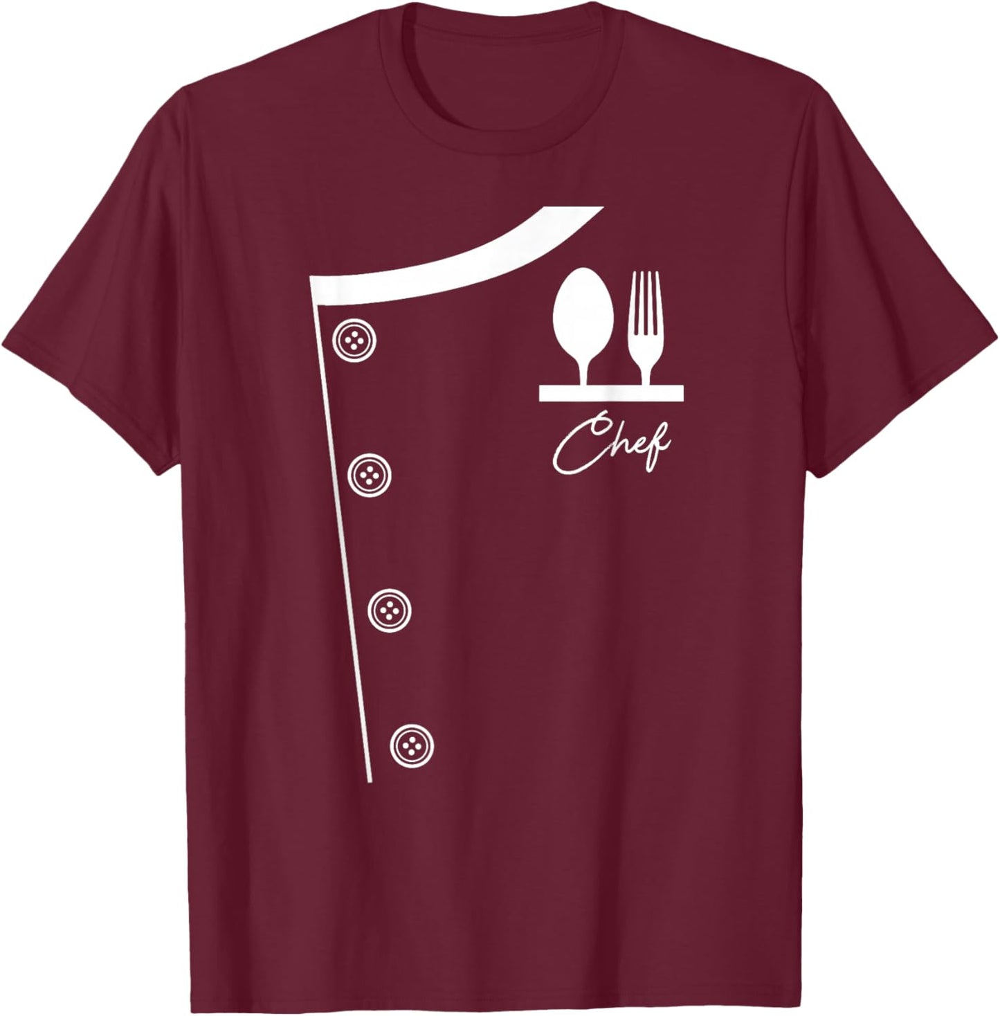 Chef Shirt Uniform Jacket Cooking Gift T-Shirt - T-Shirt | Maroon