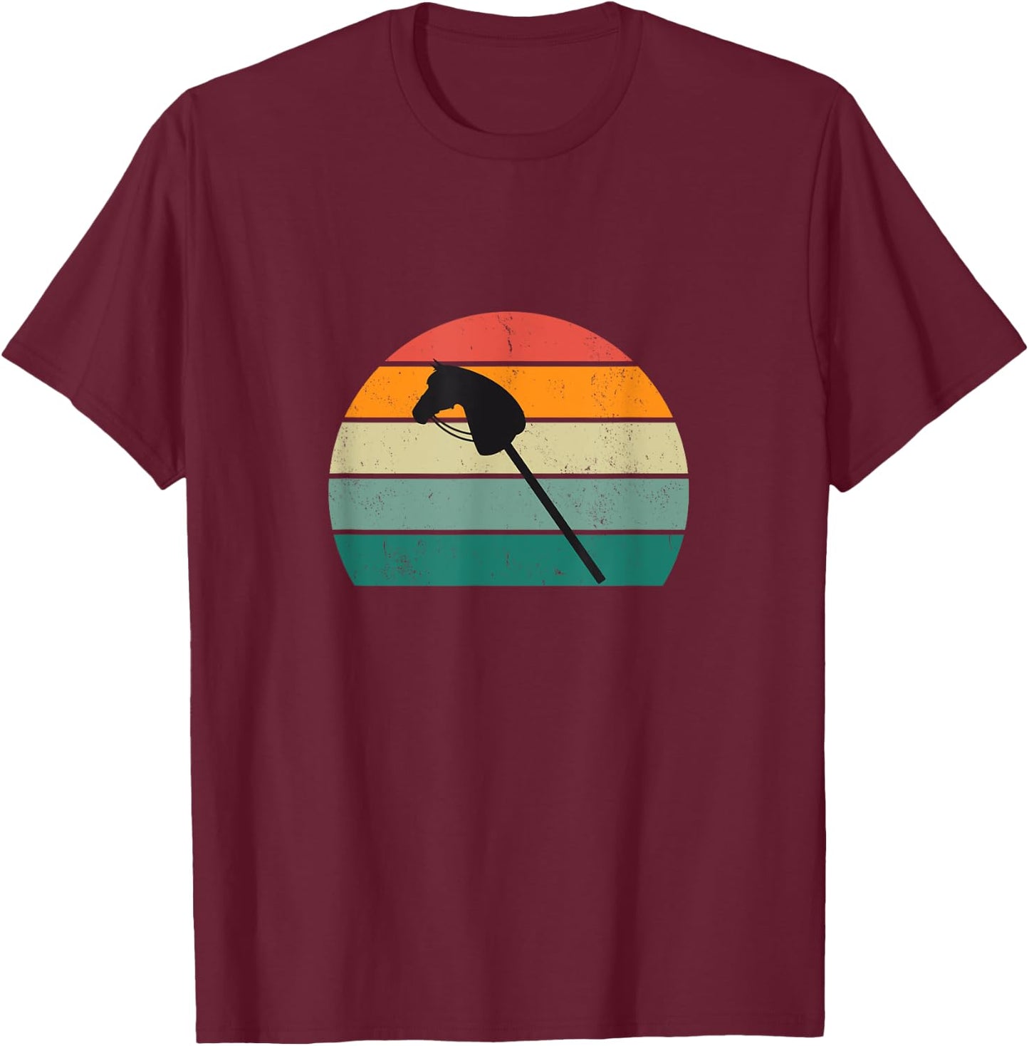 Hobby Horse | Stick Horse | Hobbyhorse Riding | Horses T-Shirt - T-Shirt | Maroon
