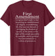 1st First Amendment U.S. Constitution Patriot US History T-Shirt - T-Shirt | Maroon