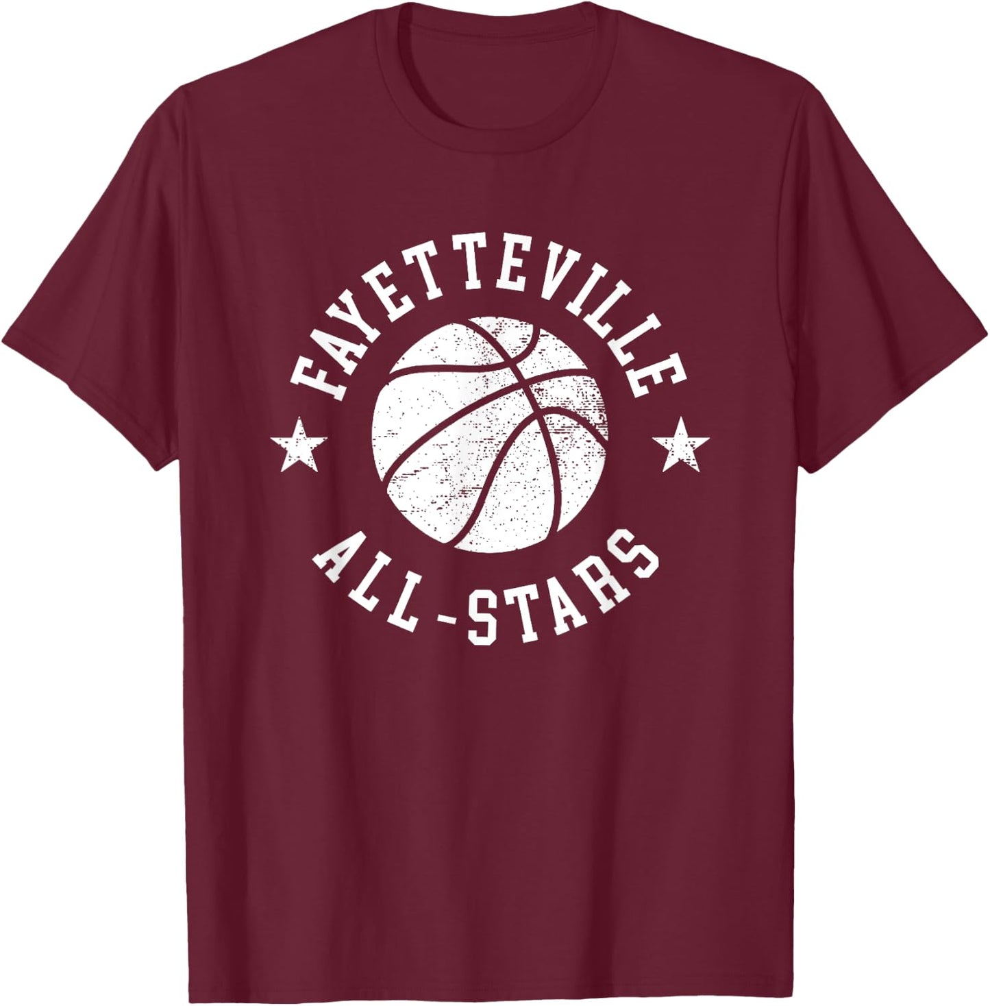 Fayetteville Vintage All-Stars Retro 80s Basketball T-Shirt - T-Shirt | Maroon