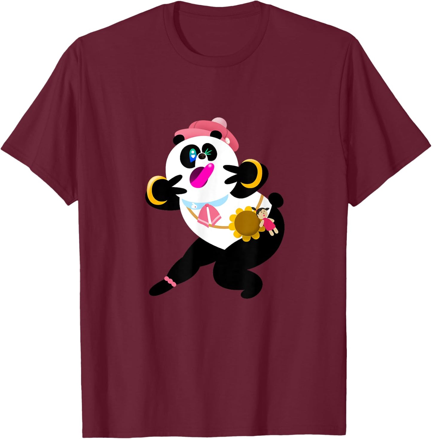 Tekken7 Panda 005 T-Shirt - T-Shirt | Maroon