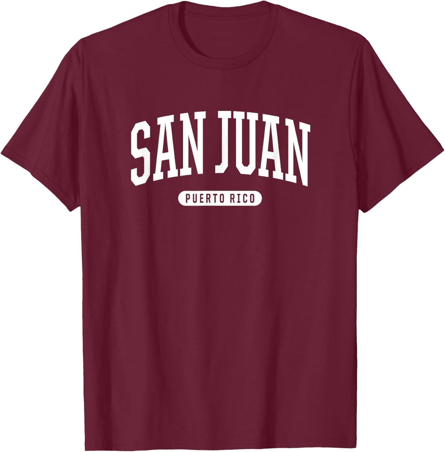 College Style San Juan Puerto Rico Souvenir Gift T-Shirt - T-Shirt | Maroon
