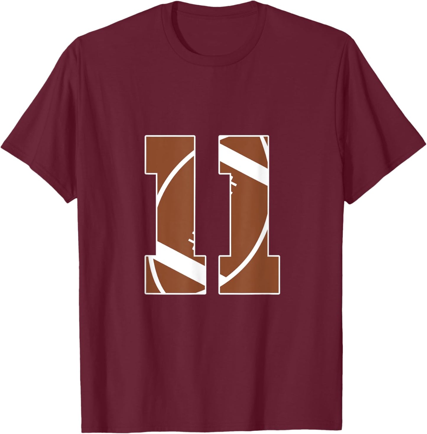 11th Birthday Kids Football Birthday Party 11 Years Old Boys T-Shirt - T-Shirt | Maroon
