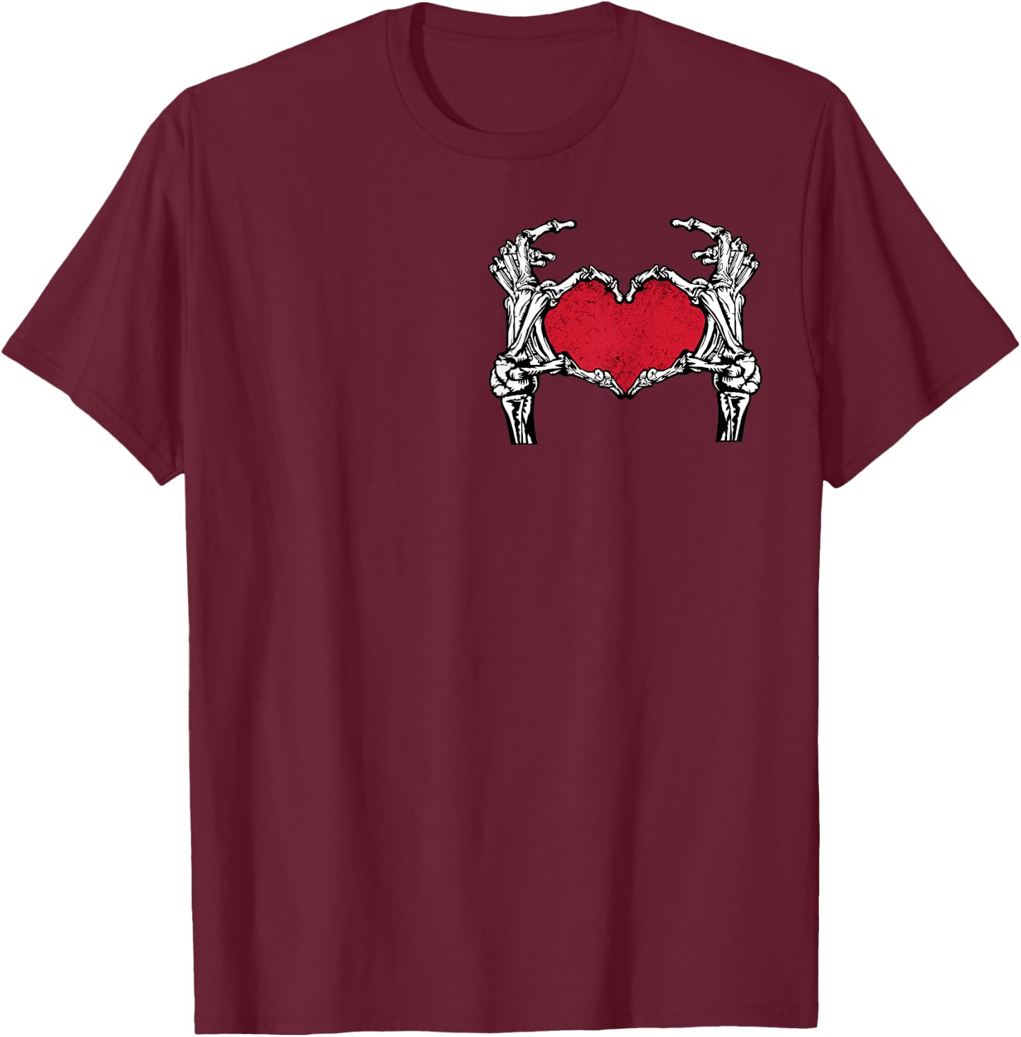 Skeleton Hands For Rock and Roll Couples His and Her T-Shirt - T-Shirt | Maroon