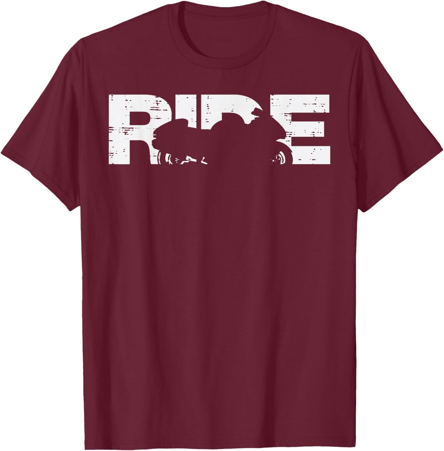 Biker Ride Motorcycle Motorbike Men Women Boys Kids Youth T-Shirt - T-Shirt | Maroon
