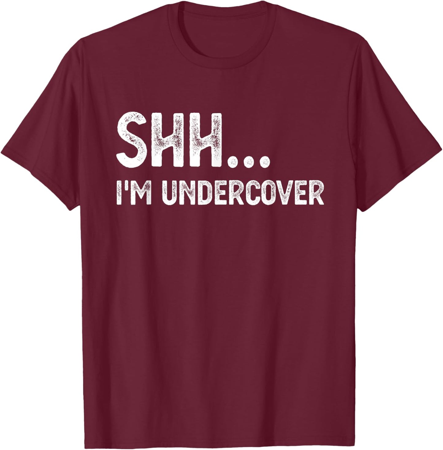 Funny Undercover Cop Easy Costume Police T-Shirt - T-Shirt | Maroon