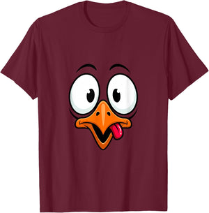 Funny Goofy Bird Face Cartoon Expression T-Shirt - T-Shirt | Maroon