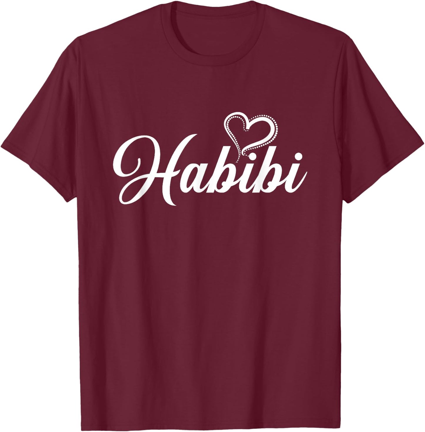 Habibi Darling Heart Arabic T-Shirt - T-Shirt | Maroon