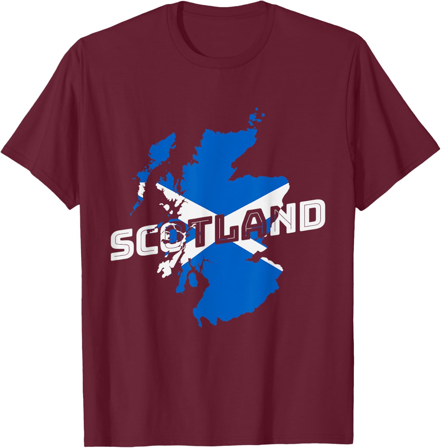 Scottish Map and Flag Souvenir Scotland Pride Scottish Gift T-Shirt - T-Shirt | Maroon