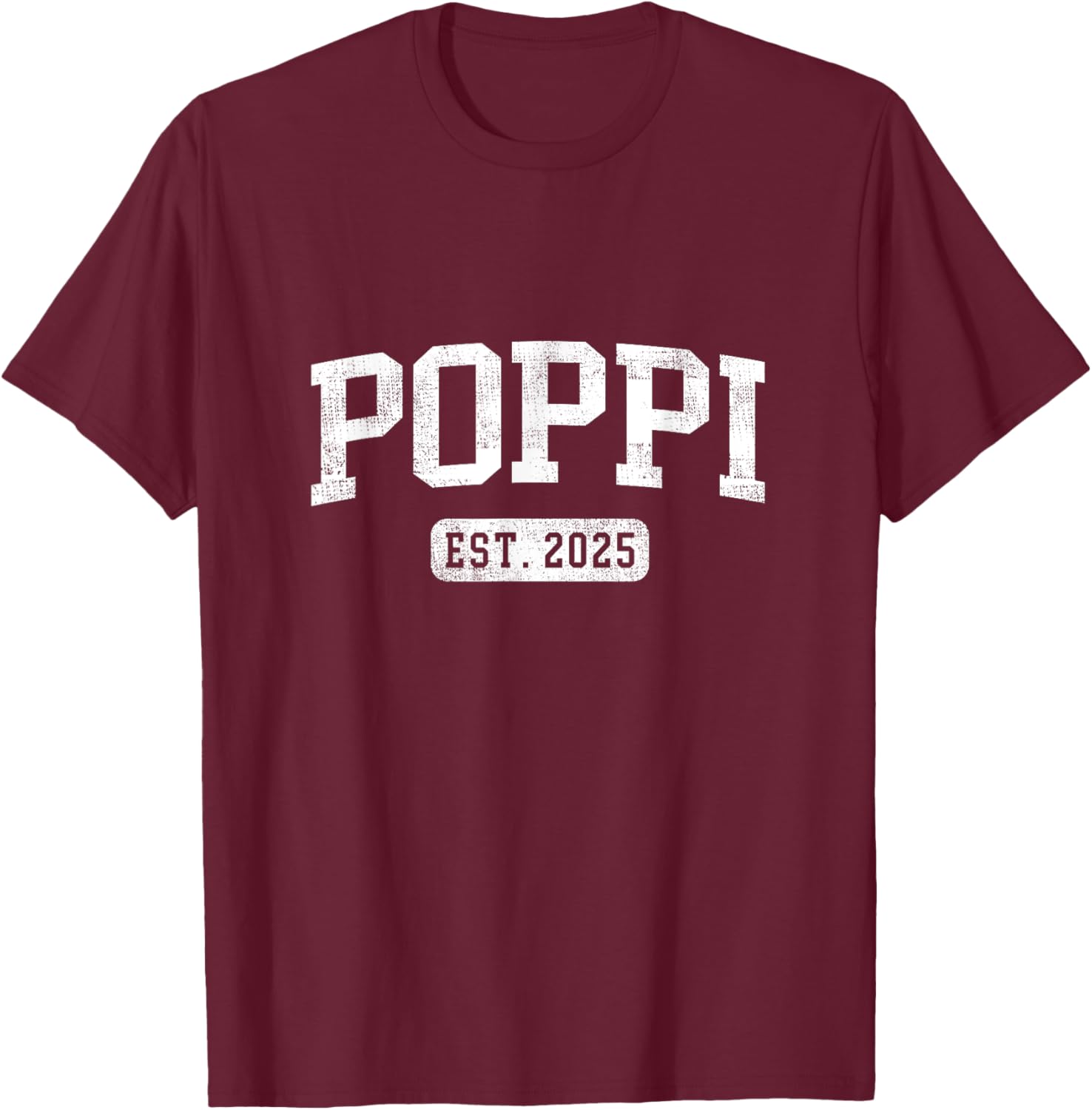 First Time Poppi 2025 Pregnancy Reveal Black -Adults Modern T-Shirt - T-Shirt | Maroon