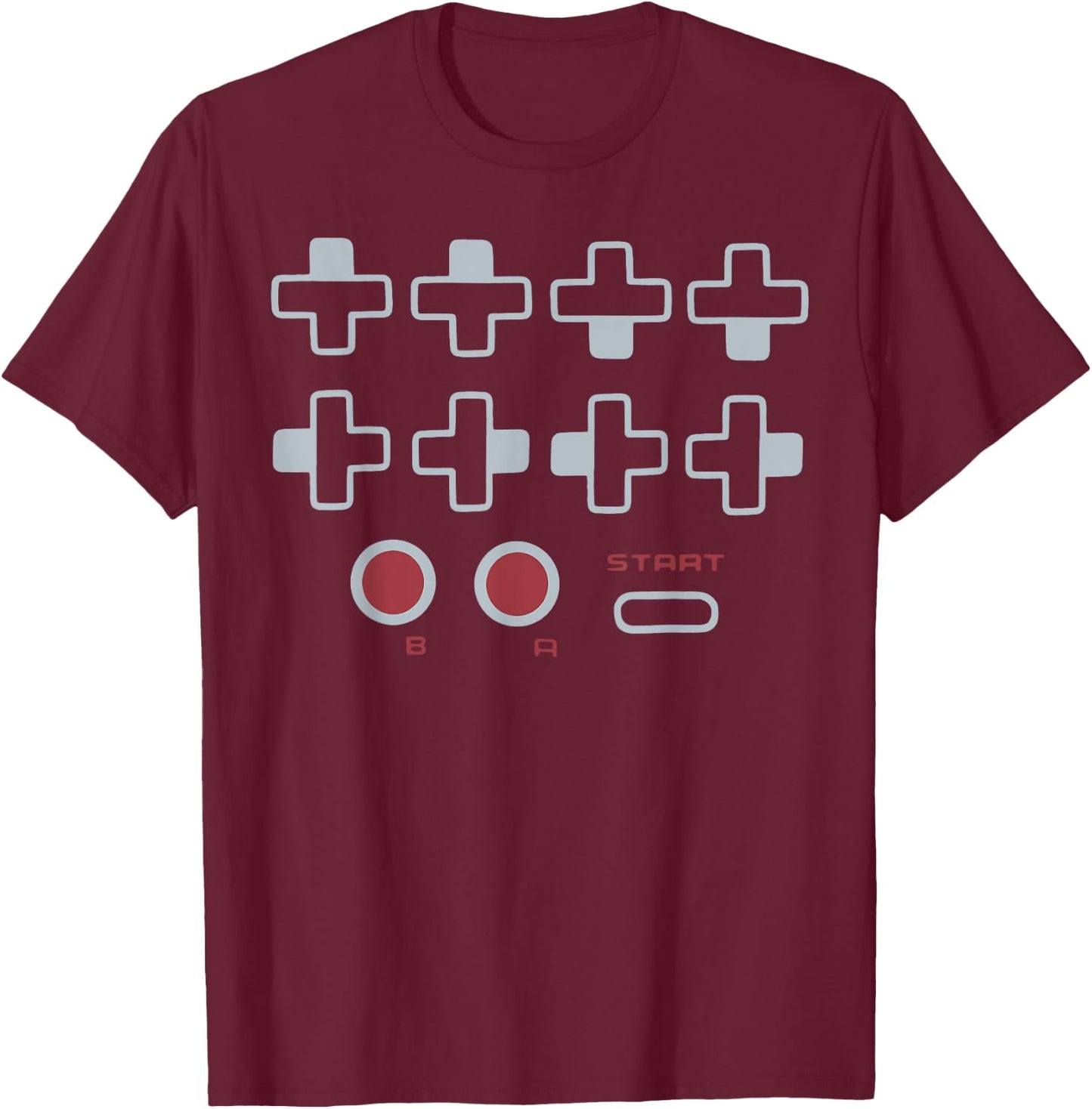Cheat Code Contra Password Retro Game Gamer Gaming T-Shirt - T-Shirt | Maroon
