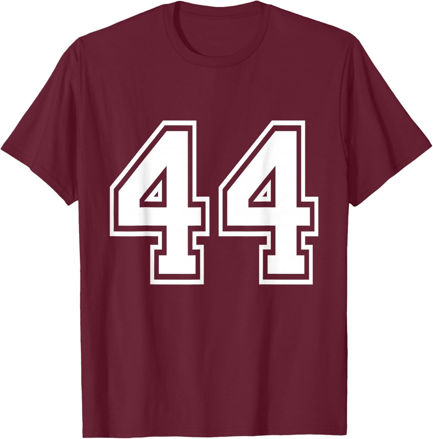 Number 44 Varsity Sports Team Jersey 44th Birthday 44 Years T-Shirt - T-Shirt | Maroon