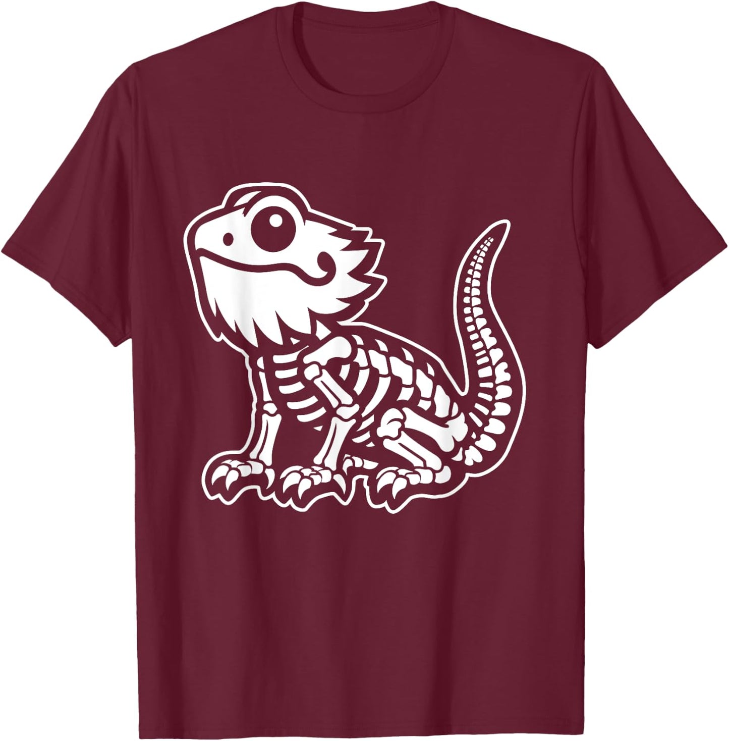 Xray Skeleton Bearded Dragon Funny Lizard Beardie T-Shirt - T-Shirt | Maroon
