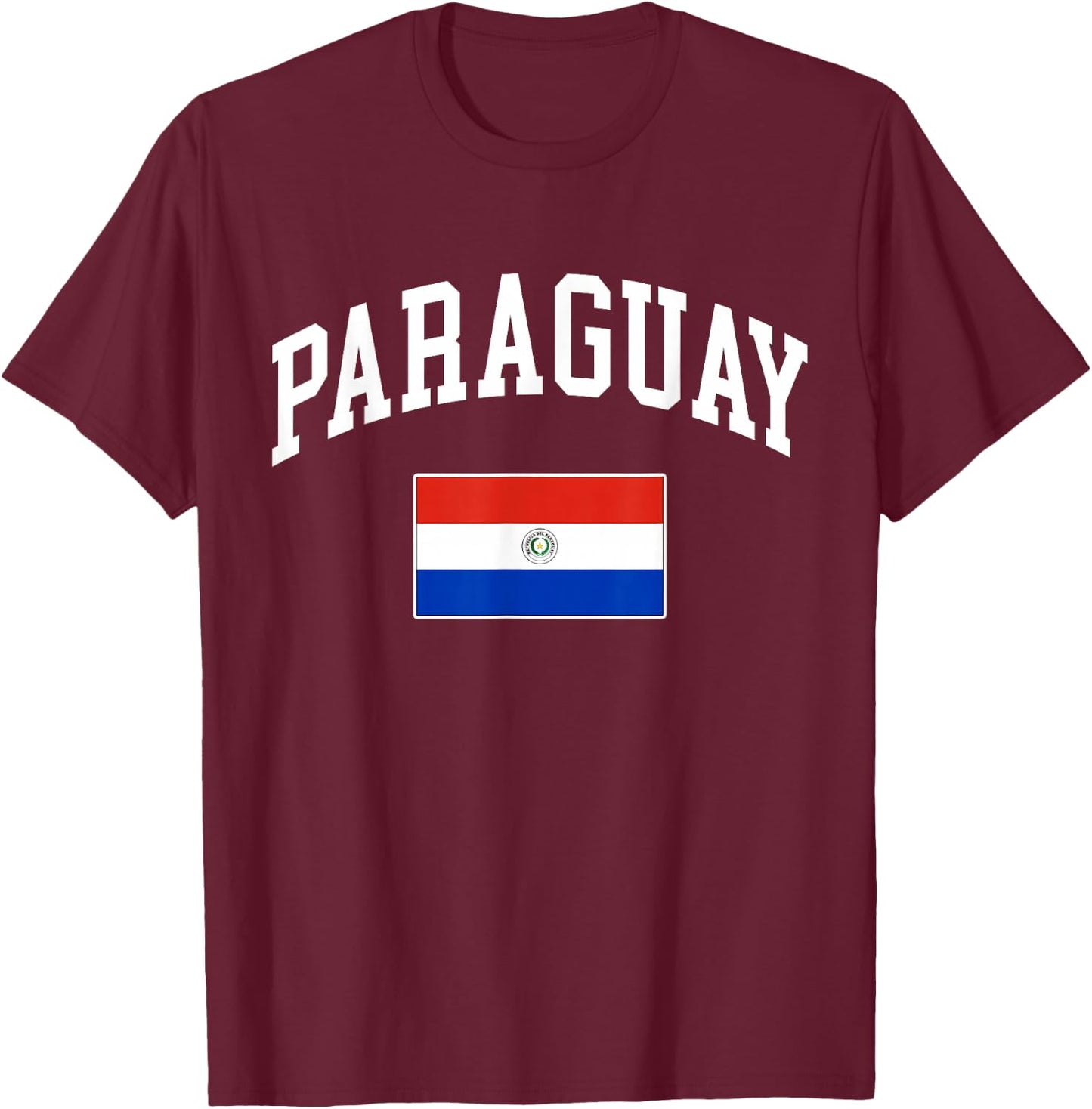 Paraguay Paraguayan Flag Retro Vintage Classic Graphic T-Shirt - T-Shirt | Maroon
