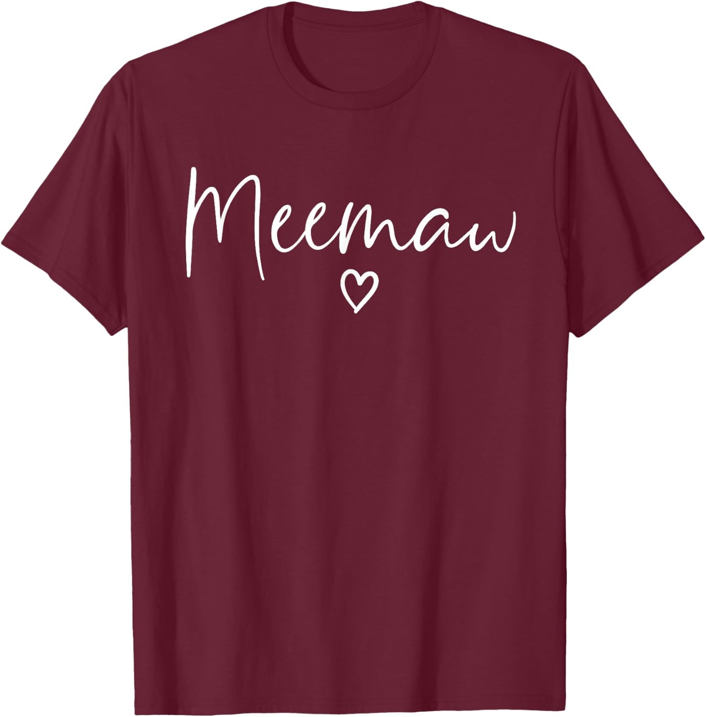 Meemaw Gifts Grandma Heart Mother's Day Meemaw T-Shirt - T-Shirt | Maroon